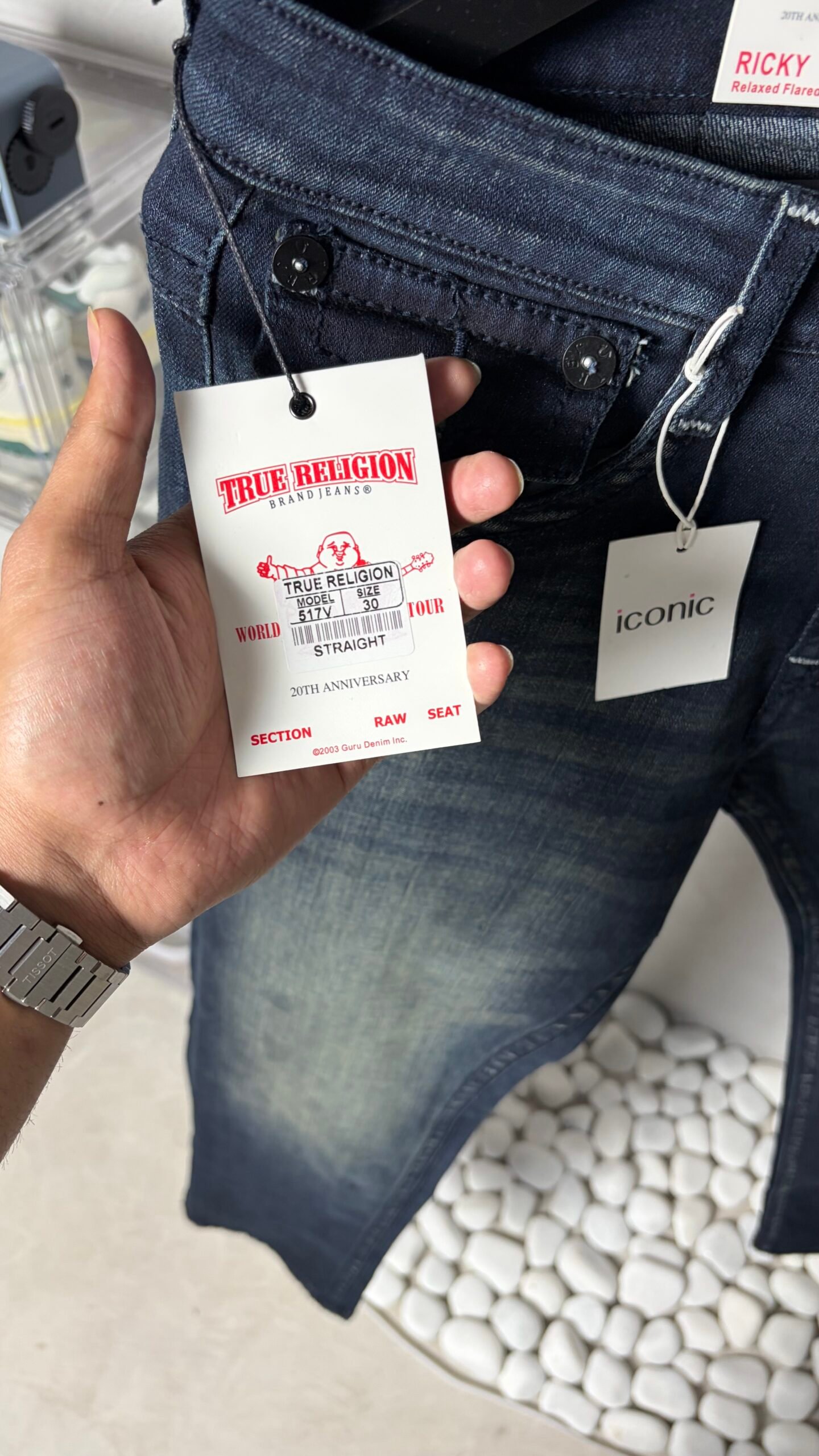 True Religion Straight Jeans Dark Blue 1089 - Image 4