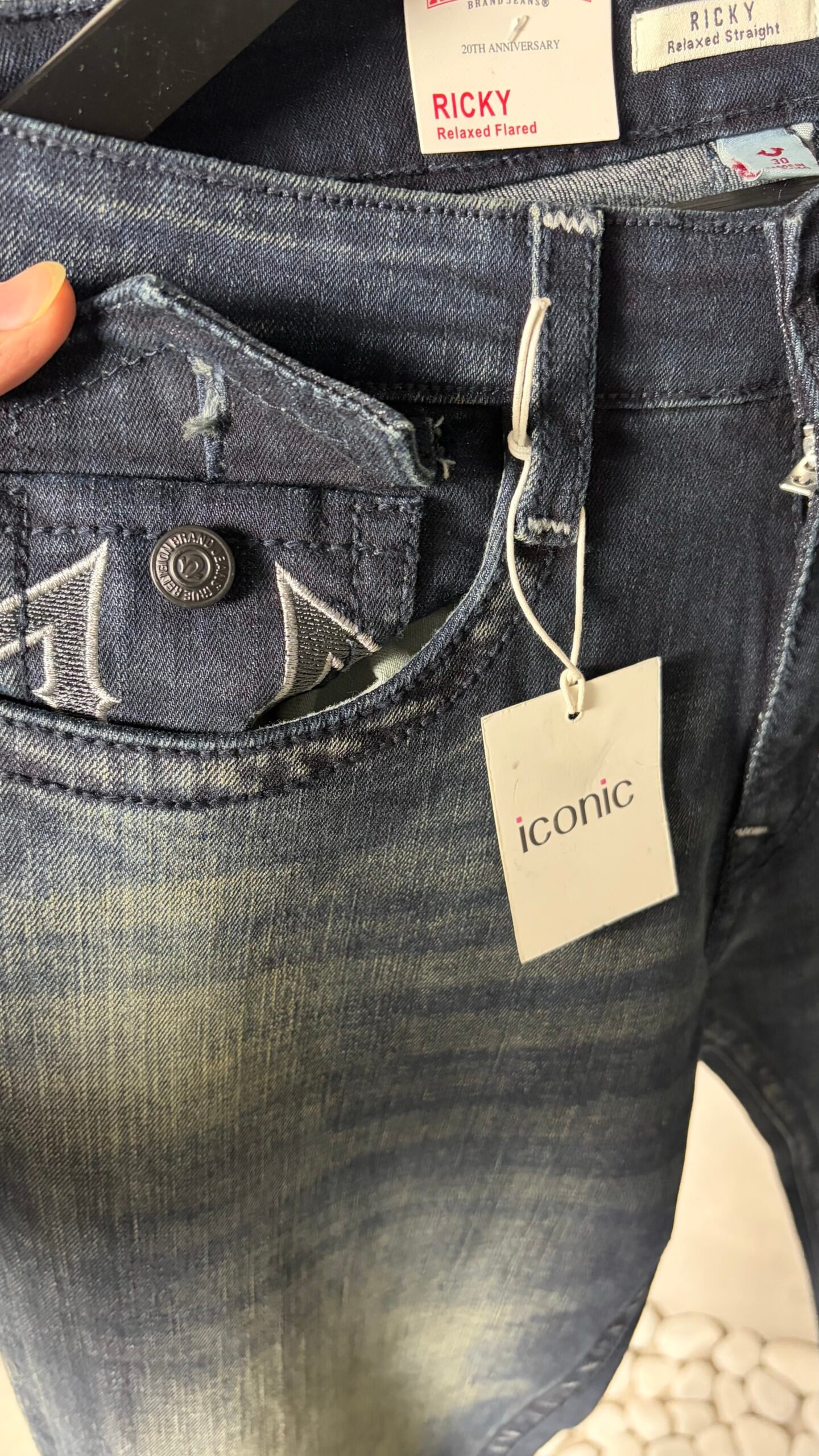 True Religion Straight Jeans Dark Blue 1089 - Image 3