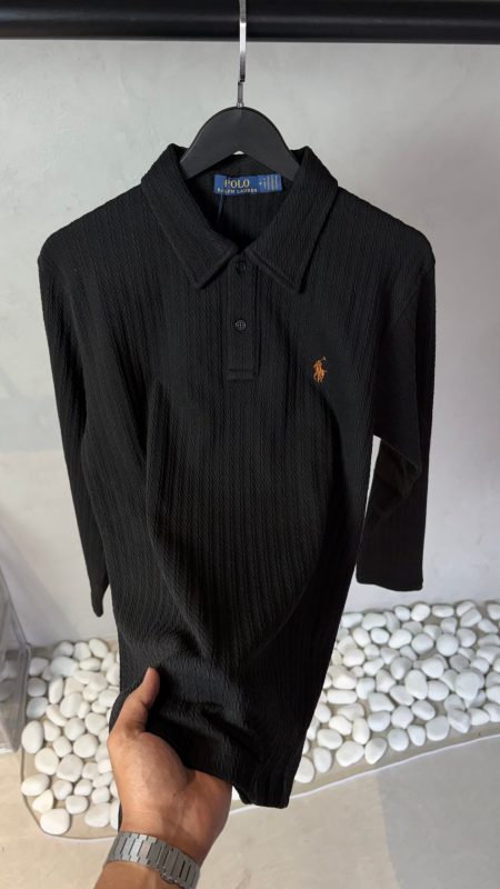 Polo Ralp_h Lauren Full Sleeves Textured Knit Polo 1056