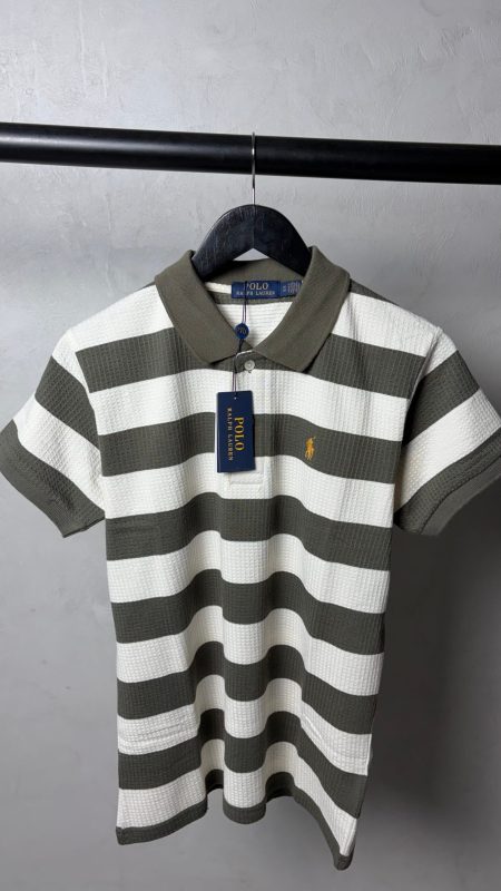 Ralp_h Laure_n Premium Knit Striped Polo T-Shirt With OG Box Packaging 1471