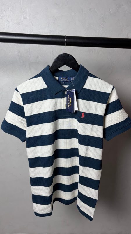 Ralp_h Laure_n Premium Knit Striped Polo T-Shirt with OG Box Packaging 1467