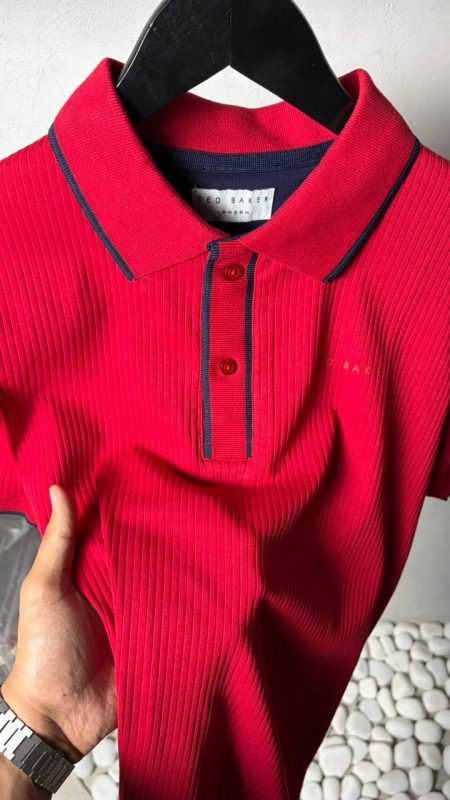 Ted Bake_r Premium Ribbed Polo T-Shirt 1435